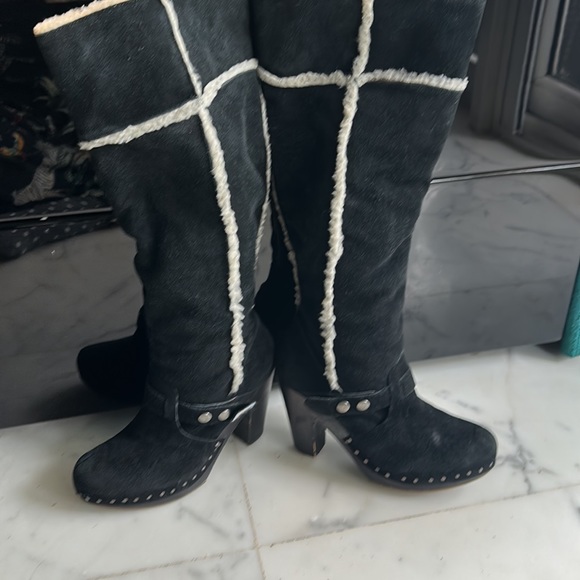 Nine West Vintage America distressed Suede & fleece Knee high boots! Size UK 4! - Picture 9 of 16